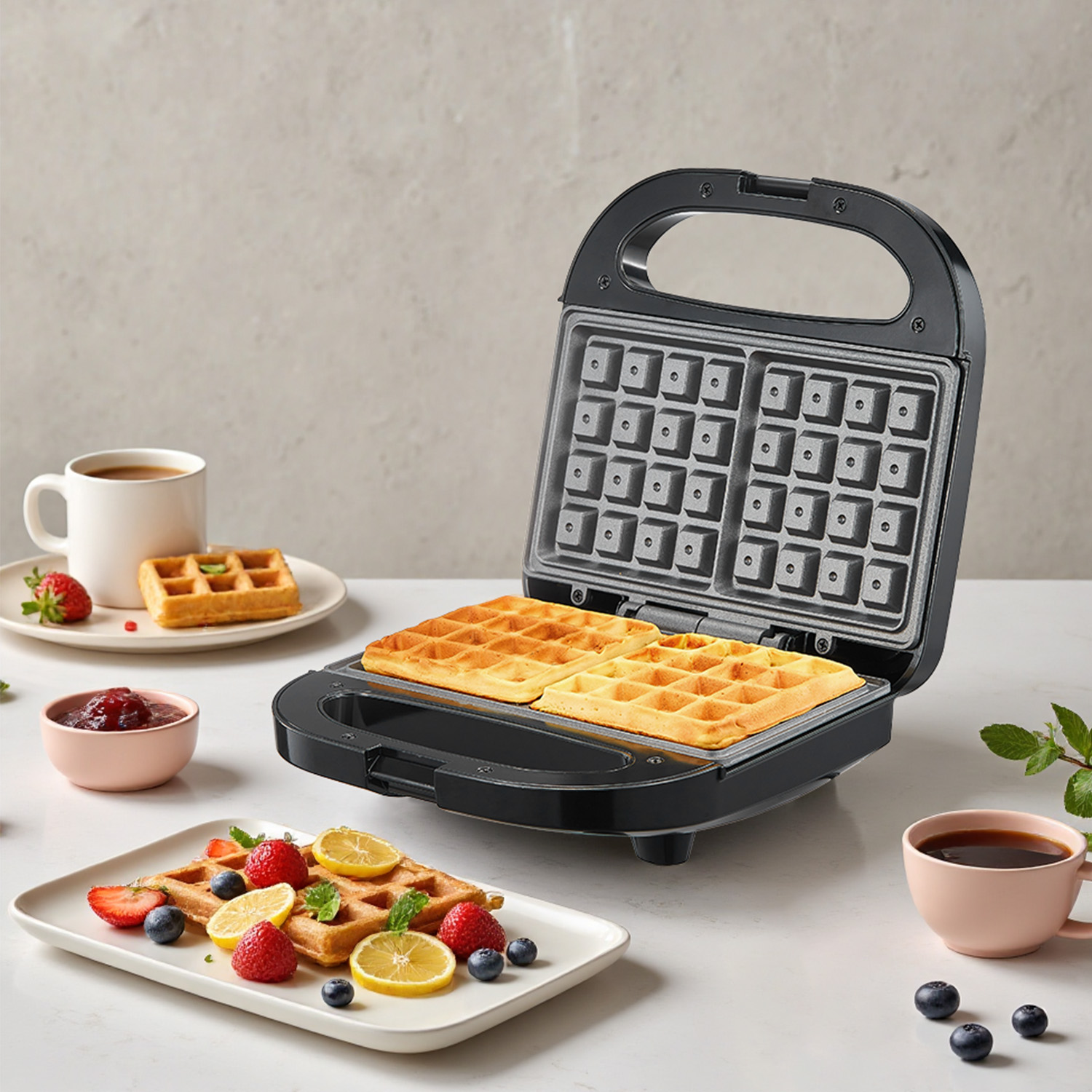 Mini Waffle Maker Machine - Macchina per Waffle Belgi a 2