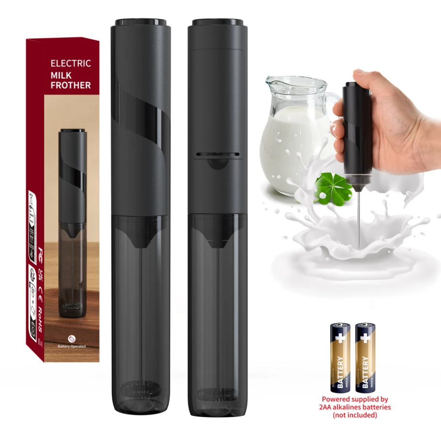 Electric Milk Frother Handheld - Montalatte Elettrico in Acciaio Inox, Frullino