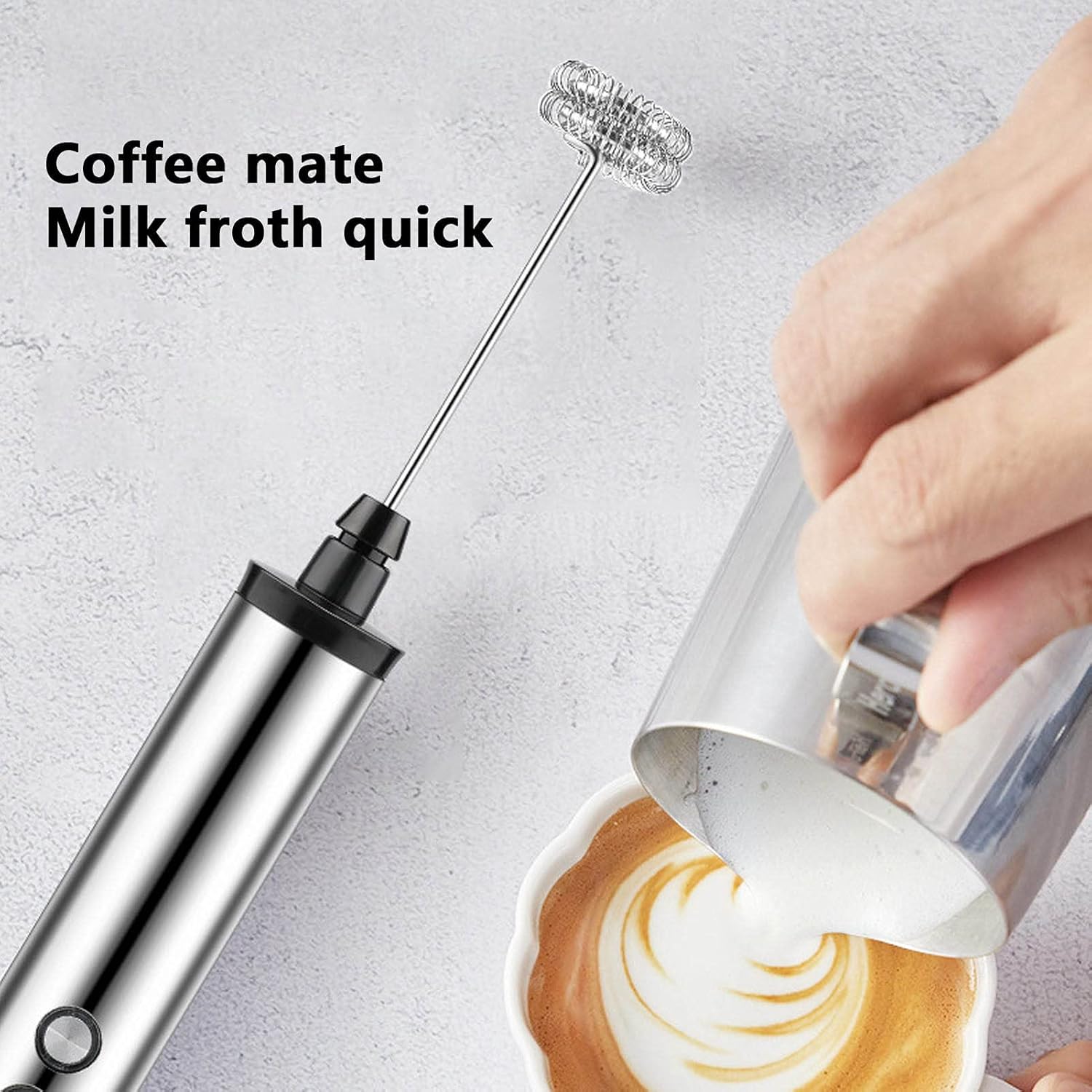 Electric Milk Frother Handheld - Frullino Elettrico Portatile 3 in 1