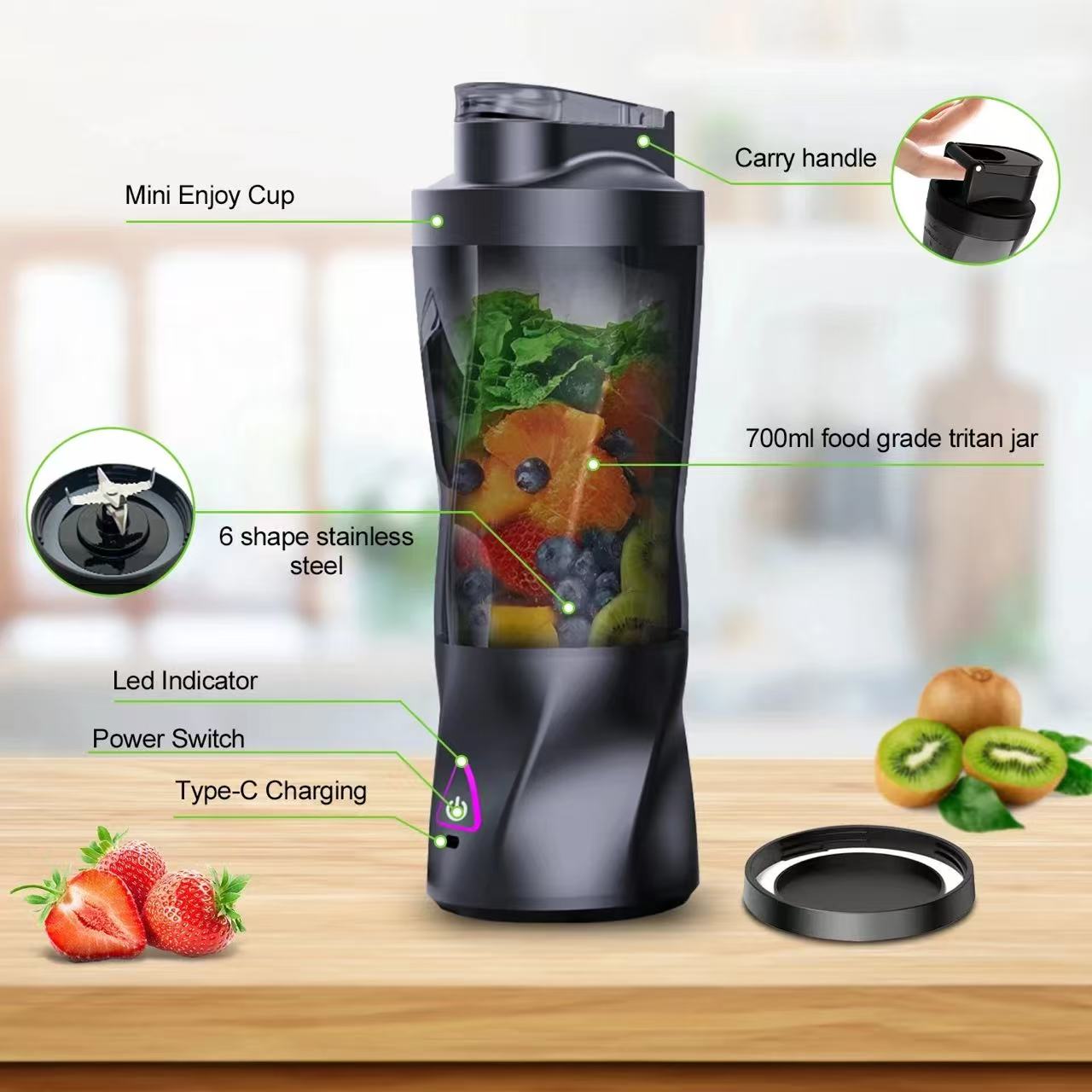 Frullatore Elettrico Portatile - Portable Blender Usb Rechargeable recensione e prezzo