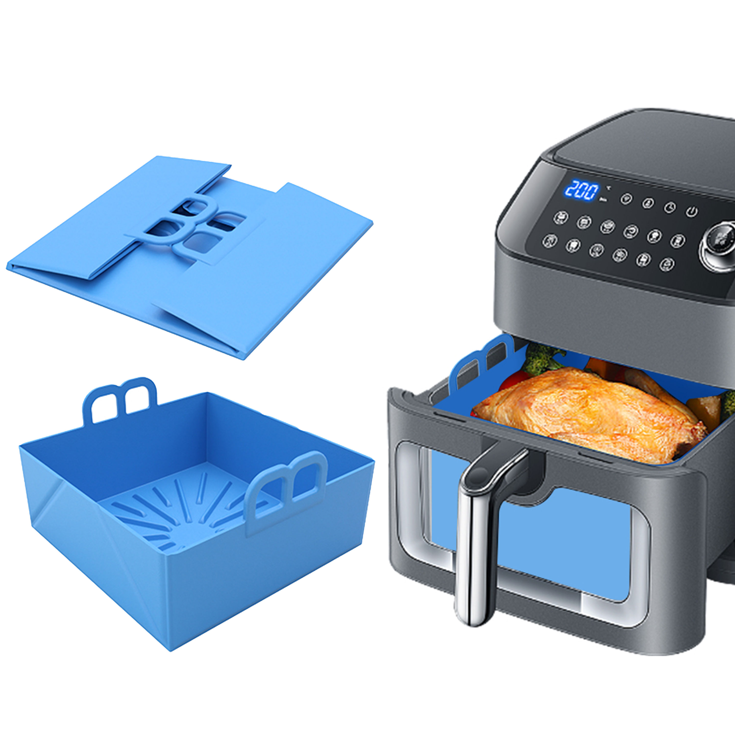 Vassoio pieghevole in silicone - Air Fryer Silicone Pot Liner recensione e prezzo