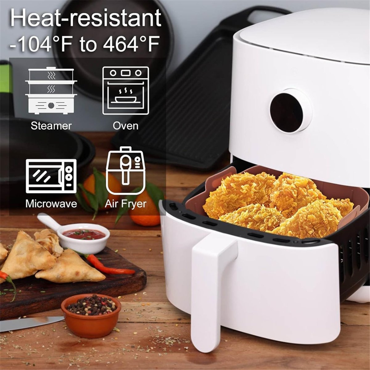 M10K Set di 3 Rivestimenti in  - Air Fryer Silicone Pot Liner recensione e prezzo